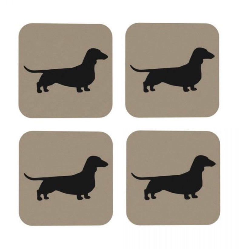  Dachshund Weiner Dog Gift Cork 4 Pack Drink Coasters Set -  Basic Design Wiener Dog Decor - Perfect Decoration for Doxie Lovers : Home  & Kitchen