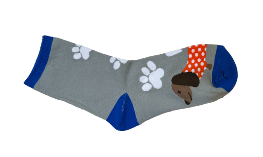 Blue & Gray Dachshund Socks