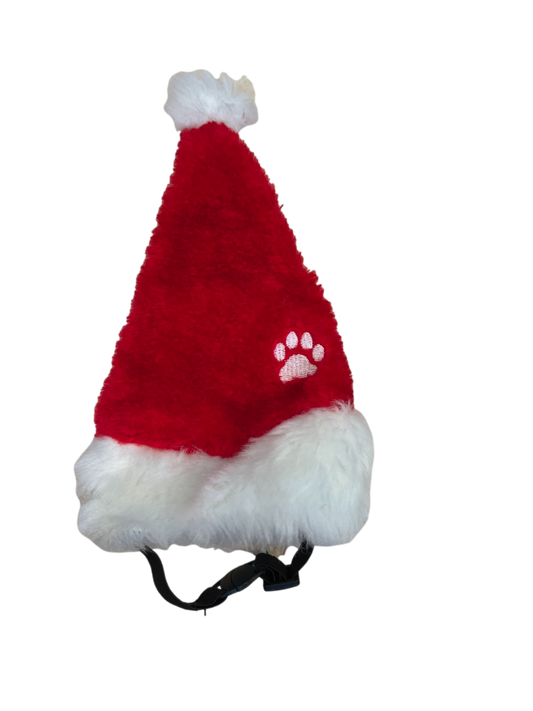 Deluxe Adjustable Chinstrap Plush Red Santa Hat