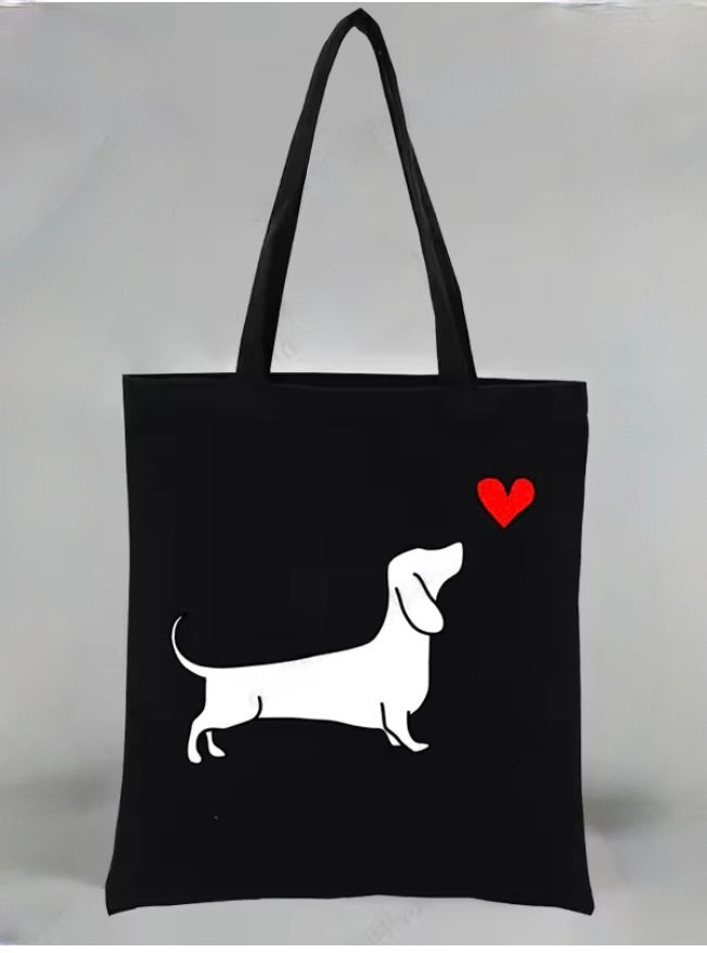 Dachshund Heart Shopper Tote Bag