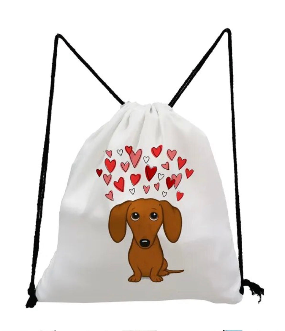 Drawstring Dachshund Gym Bag