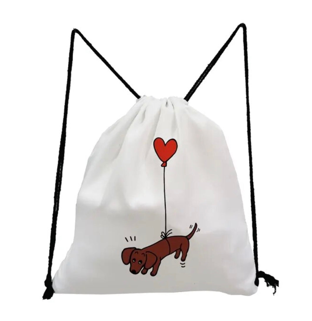 Drawstring Dachshund Gym Bag