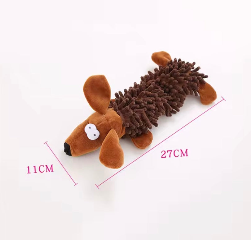 No Stuffing Squeaky Weenie Dog Toy