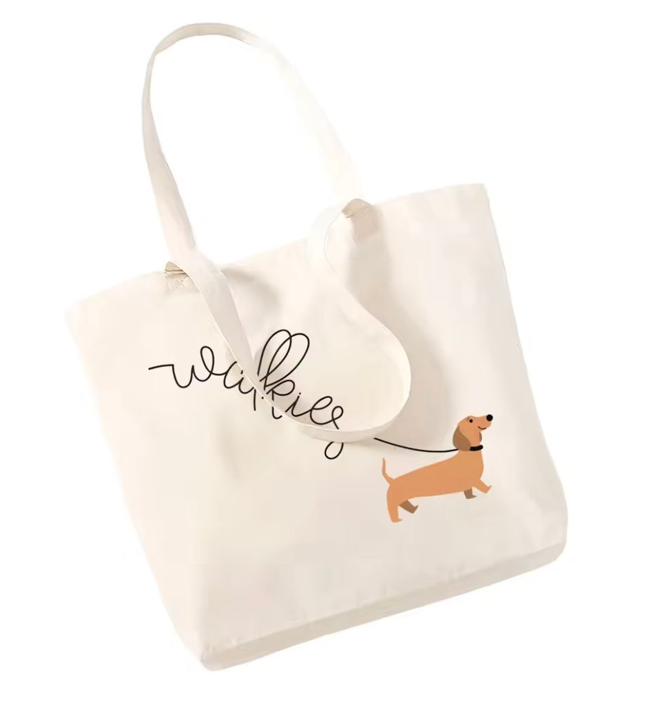 Dachshund Walkies Tote Bag