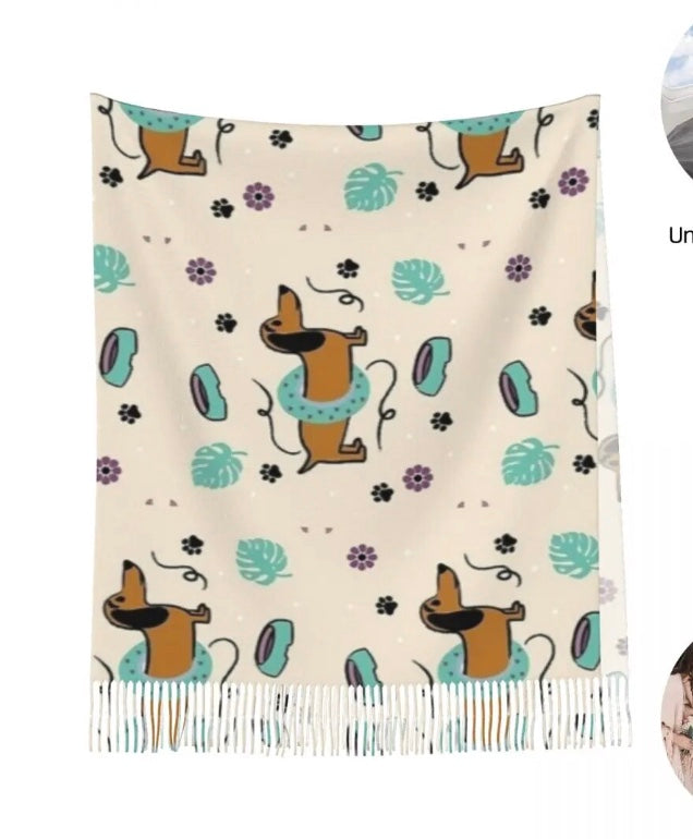 Summer Fun Dachshund Printed Microfiber Wrap Scarf