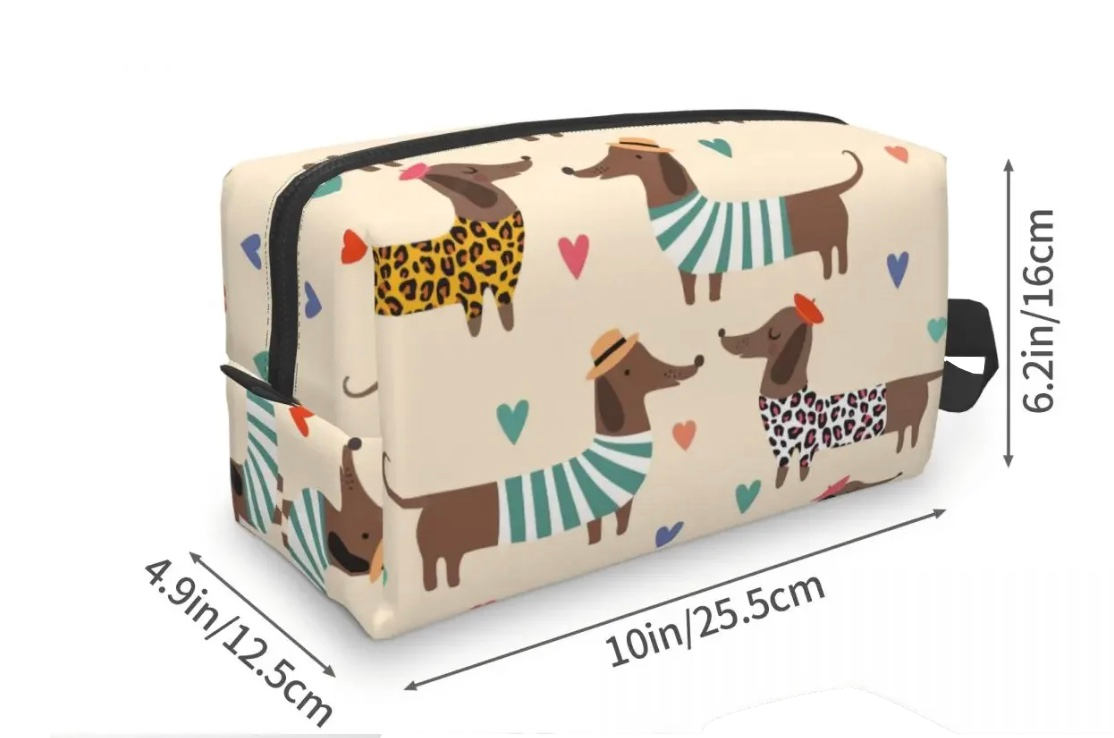 Purple Dachshund Toiletry Cube