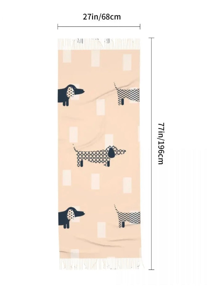 Dachshund Printed Microfiber Wrap Scarf (Available in 7 Patterns)