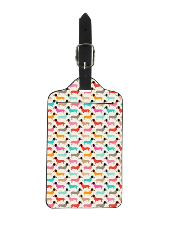 Tiny Dachshunds Luggage Tag w/ Strap