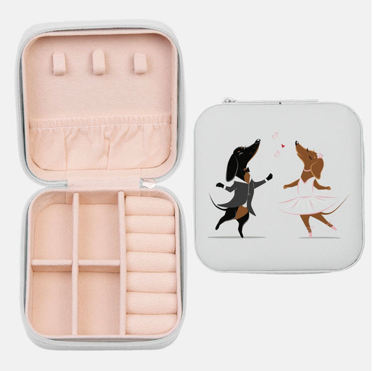 Travel Jewelry Box - Dancing Dachshunds