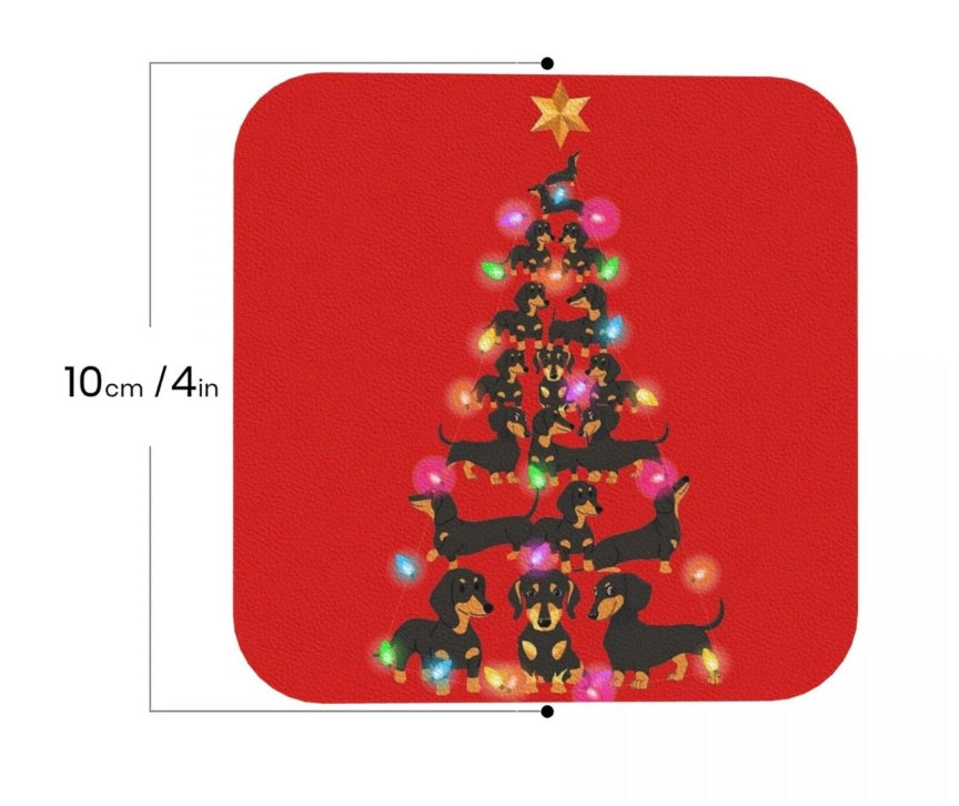 Holiday Dachshund Coasters (Set of 4)