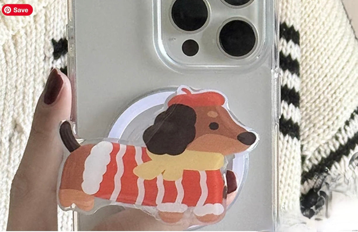 French Dachshund Mobile Phone Stand & Grip