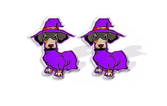 Dachshund Wizard Stud Earrings