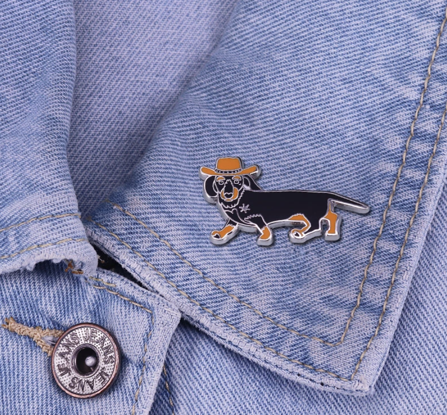 Cowboy Dachshund Enamel Pin