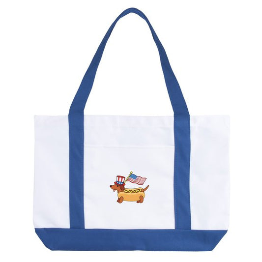 USA Hot Dog Canvas Beach Bag