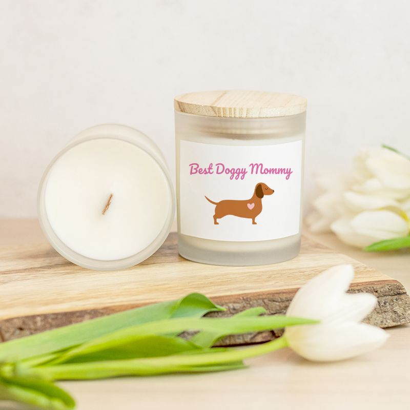 Best Doggy Mommy Hand Poured Frosted Glass Candle