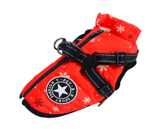 Water Resistant Harness Jacket - Snowflake