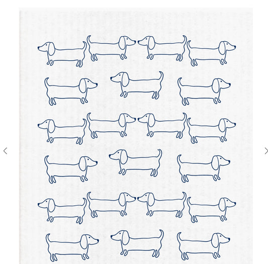 Dachshund Print Eco-Friendly Swedish Dishcloth