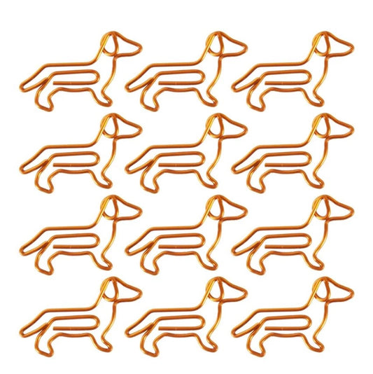 One Dozen Dachshund Paper Clips