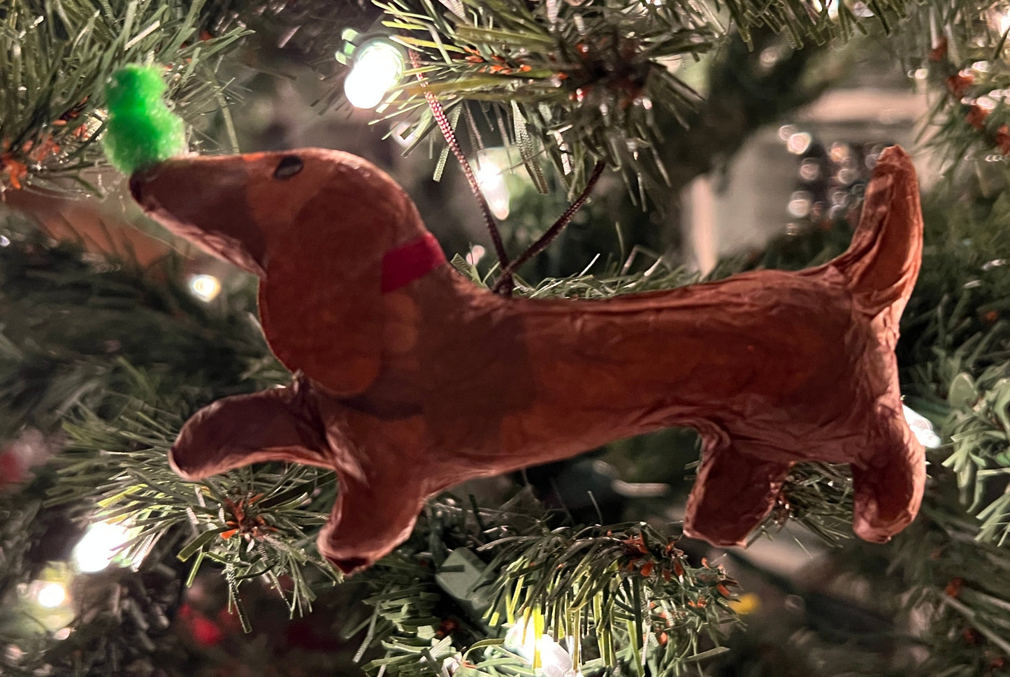 Cigar Paper Dachshund Ornament