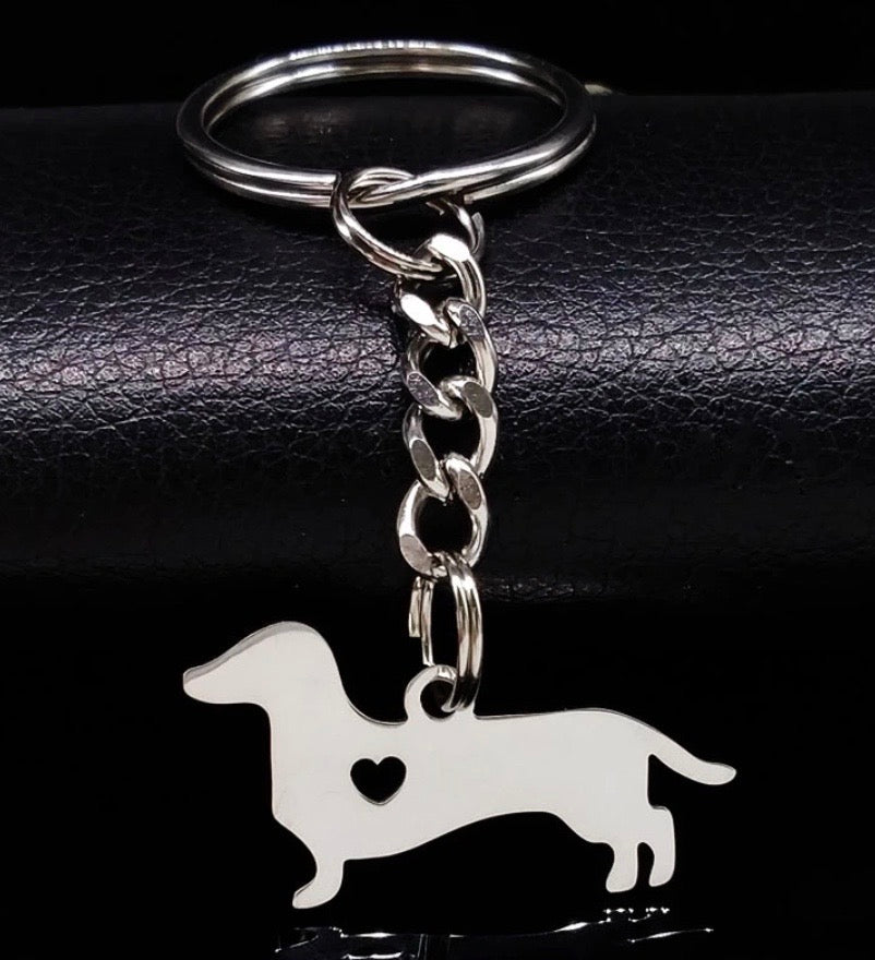 Dachshund Heart Keychain