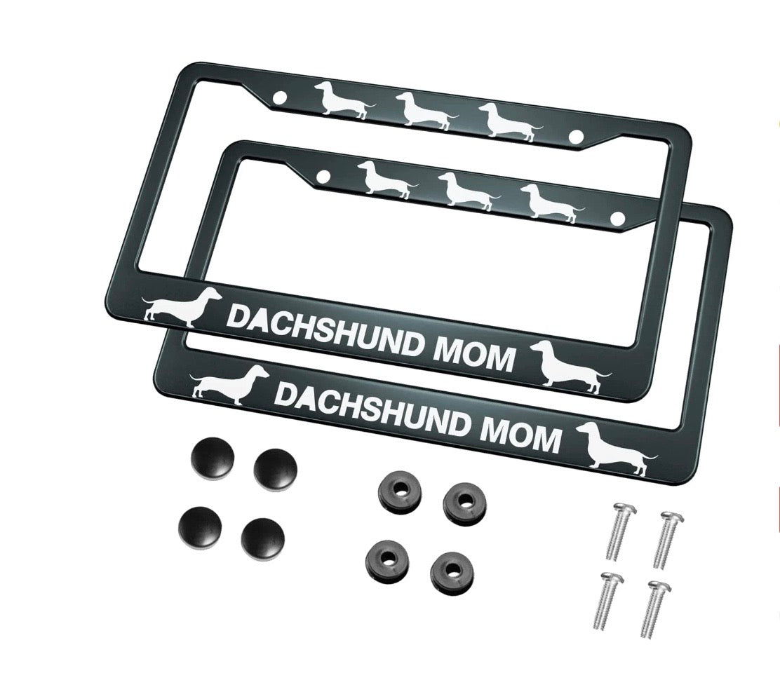 Dachshund license plate store frame