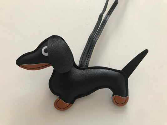 Leather Dachshund Bag Charm